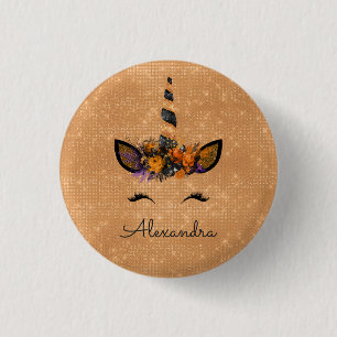 Halloween Magical Unicorn Glitter and Sparkle Button