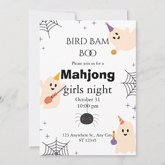 Halloween Mahjong Invitation (Front)