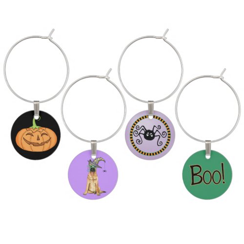 Halloween Malinois Wine Glass Charm