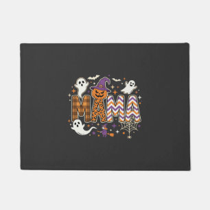 Halloween Mama Ghosts Witch and Pumpkin Graphic Doormat