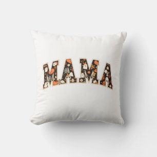 Halloween MAMA– Retro Varsity Ghost & Pumpk Throw Pillow
