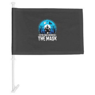 Halloween Man Behind the Mask Haunted House Car Flag