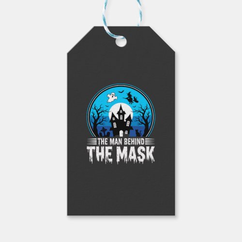 Halloween Man Behind the Mask Haunted House Gift Tags