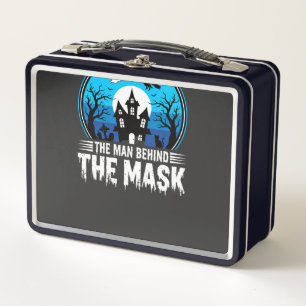 Halloween Man Behind the Mask Haunted House Metal Lunch Box