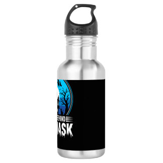 Halloween Man Behind the Mask Haunted House Stainless Steel Water Bottle