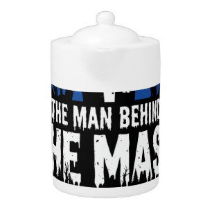 Halloween Man Behind the Mask Haunted House Teapot