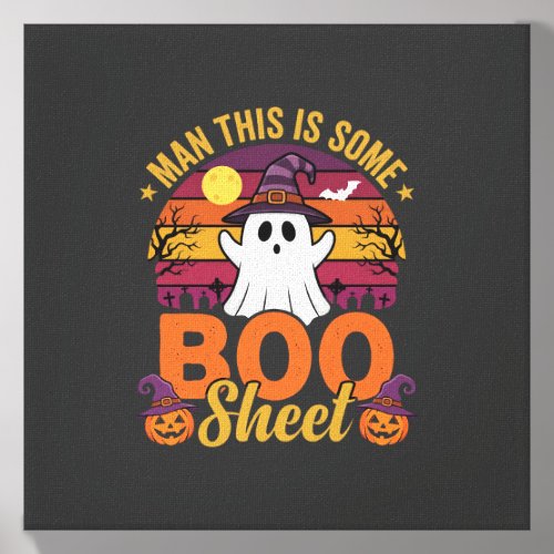Halloween Man This Is Some Boo Sheet Ghost Design Canvas Photo Tile