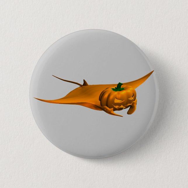 Halloween Manta Ray Button (Front)