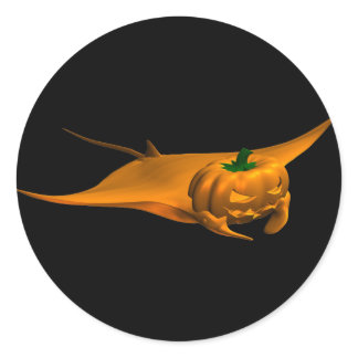Halloween Manta Ray Classic Round Sticker