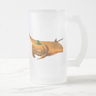 Halloween Manta Ray Frosted Glass Beer Mug
