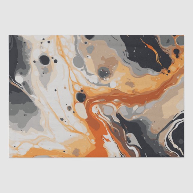 Halloween Marble Watercolour Swirl 16 Tissue Paper (Front)