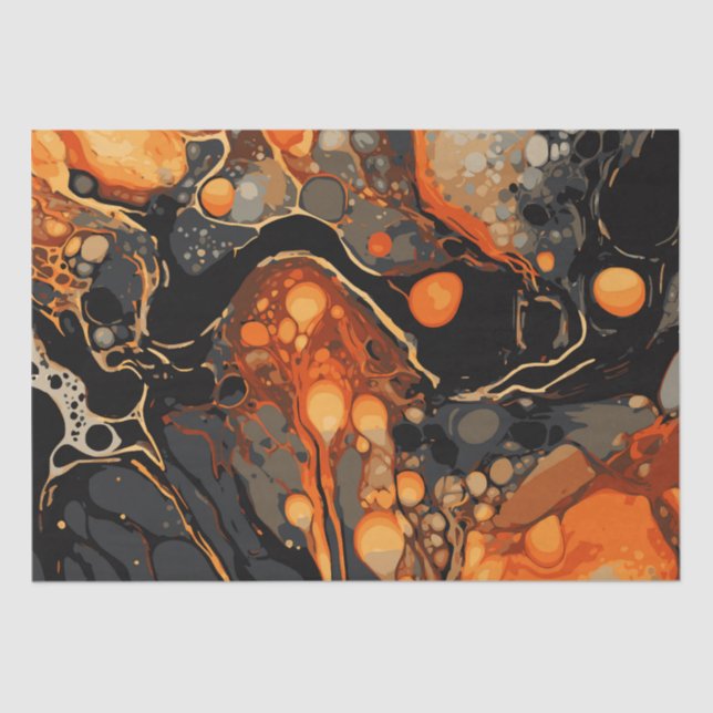 Halloween Marble Watercolour Swirl 8 Tissue Paper (Front)