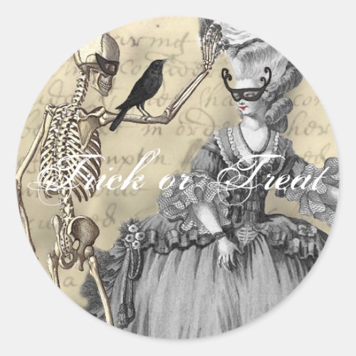 Halloween Masquerade Ball Classic Round Sticker