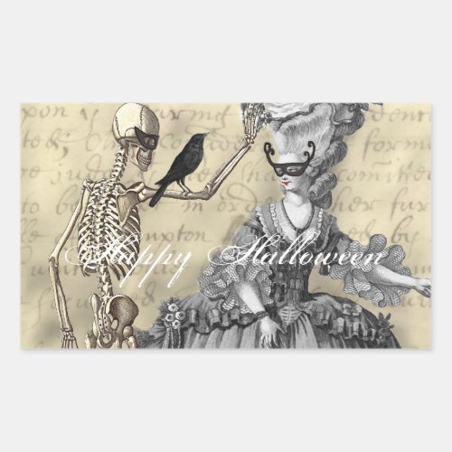 Halloween Masquerade Ball Rectangular Sticker