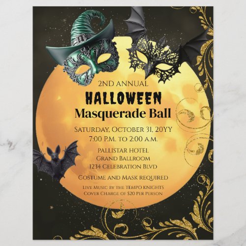 Halloween Masquerade Costume Party Flyer