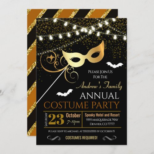 Halloween Masquerade Costume Party Invitation