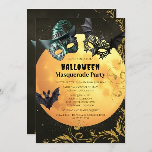 Halloween Masquerade Costume Party Invitation