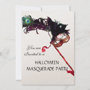 HALLOWEEN MASQUERADE PARTY,Black Gold Invitation