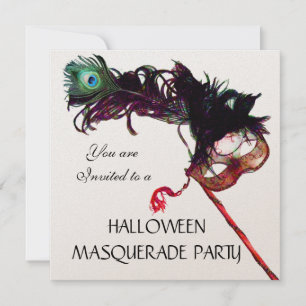 HALLOWEEN MASQUERADE PARTY,Black Gold Invitation