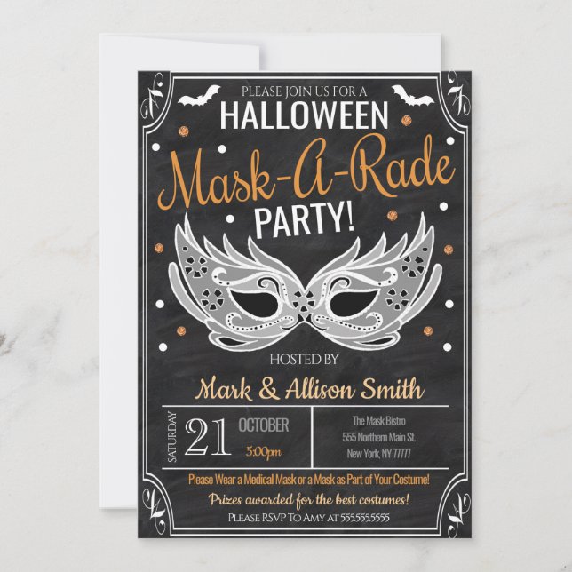 Halloween Masquerade Party Invitation (Front)