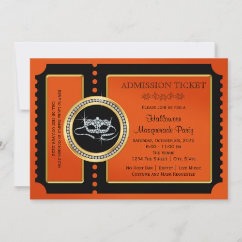 Halloween Masquerade Party Invitation