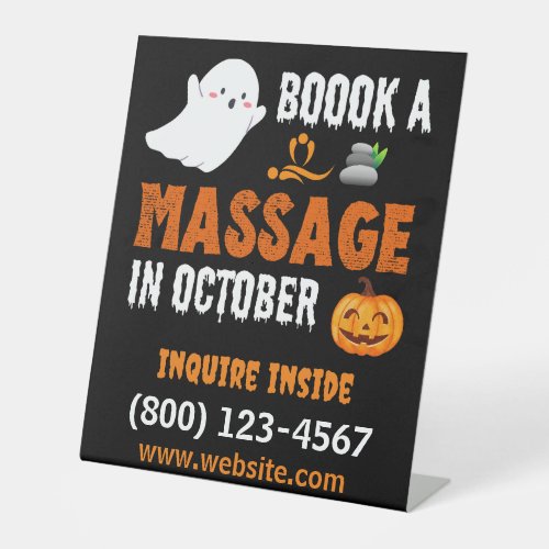 Halloween Massage Special Pedestal Sign