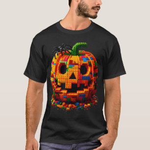 Halloween Master Builder Pumpkin Kids Building Blo T-Shirt