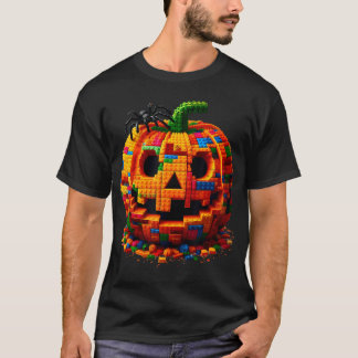 Halloween Master Builder Pumpkin Kids Building Blo T-Shirt