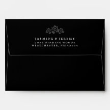 Halloween Matching Black Wedding Envelopes