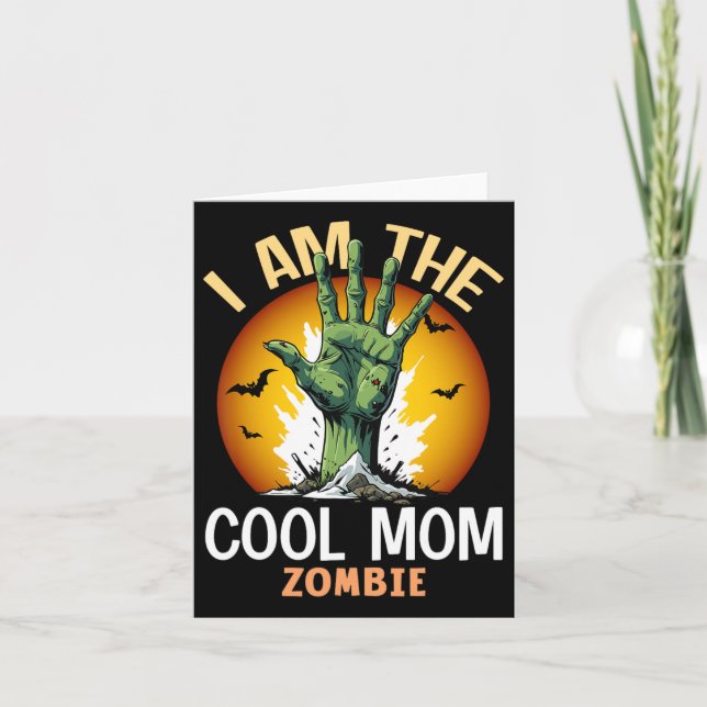 Halloween Matching Cool Mom Zombie Costume  Card (Front)