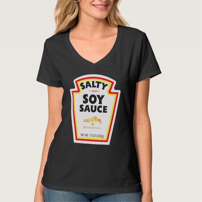 Halloween Matching Costume Salty Soy Sauce Bottle  T-Shirt (Front)