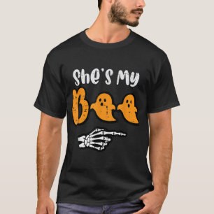 Halloween Matching Shes My Boo Skeleton Couple T-Shirt