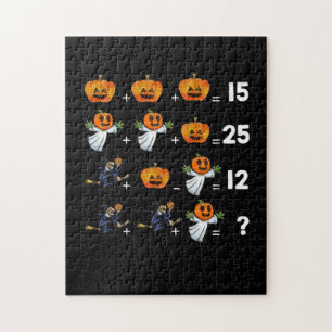 Halloween Math Equations  for Math Teachers Jigsaw Puzzle