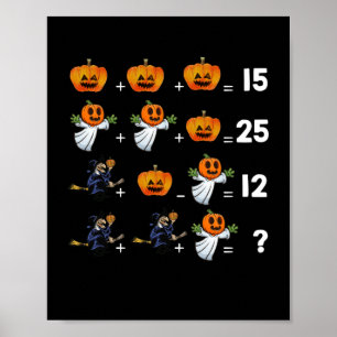 Halloween Math Equations for Math Teachers Poster