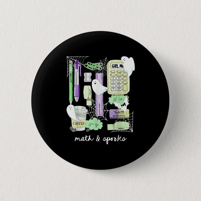 Halloween Math Teacher Ghosts Trig Or Treat Studen Button (Front)