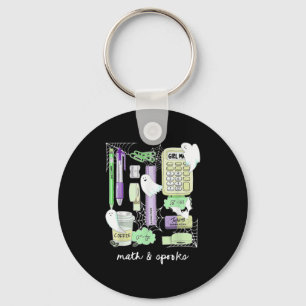 Halloween Math Teacher Ghosts Trig Or Treat Studen Keychain