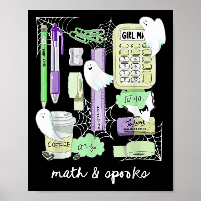 Halloween Math Teacher Ghosts Trig Or Treat Studen Poster (Front)
