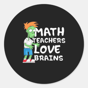 Halloween Math Teacher Love Classic Round Sticker