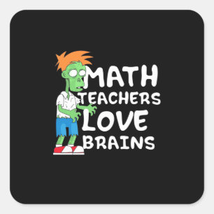Halloween Math Teacher Love Square Sticker