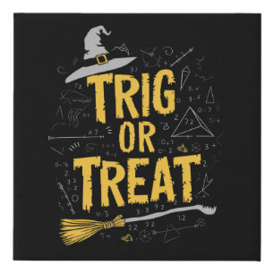 Halloween Math Teacher Trig Or Treat School  Faux Canvas Print