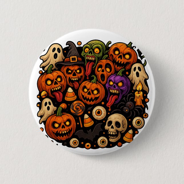 Halloween Mayhem Spooky & Silly Button (Front)