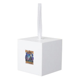 Halloween Means Happiness Haunted Castle Witch Moo Cube Ornament