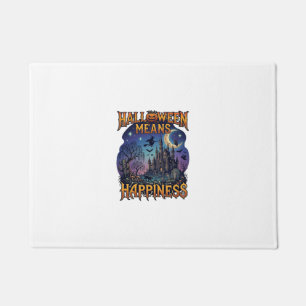 Halloween Means Happiness Haunted Castle Witch Moo Doormat