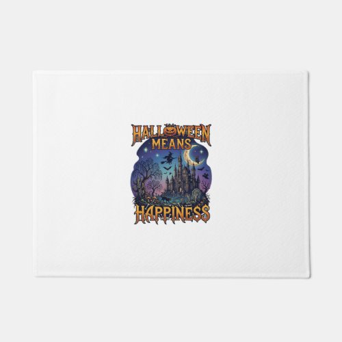 Halloween Means Happiness Haunted Castle Witch Moo Doormat
