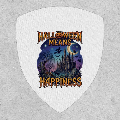 Halloween Means Happiness Haunted Castle Witch Moo Patch