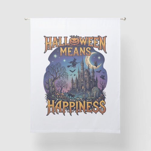 Halloween Means Happiness Haunted Castle Witch Moo Sheer Curtains