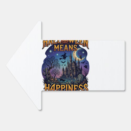 Halloween Means Happiness Haunted Castle Witch Moo Sign