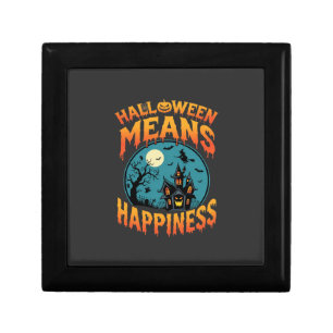 Halloween Means Happiness Haunted House Vector Gift Box