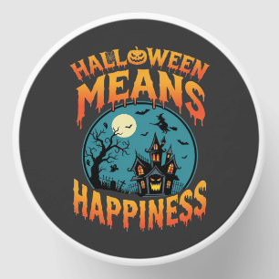 Halloween Means Happiness Haunted House Vector Mini Candle Favors