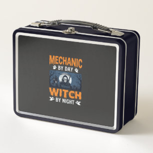 Halloween Mechanic by Day Witch by Night Metal Lunch Box